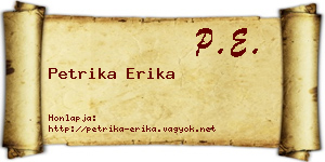 Petrika Erika névjegykártya